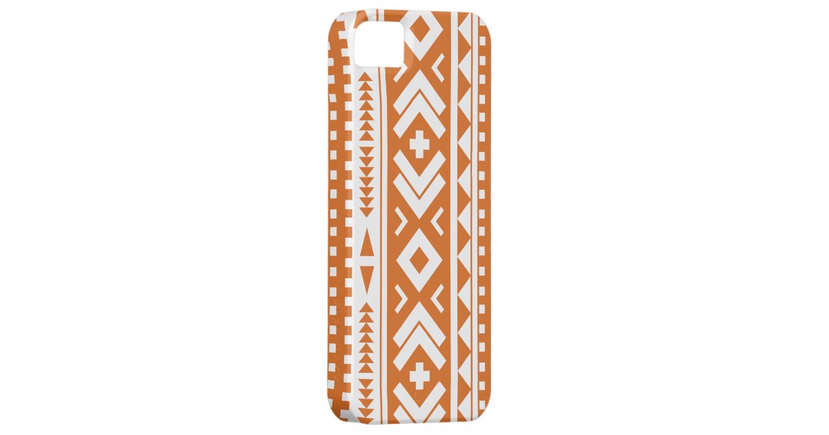 Burnt Orange Aztec Print Phone Case Zazzle