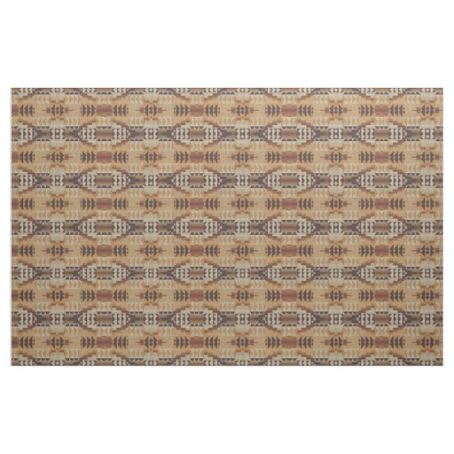 Burnt Orange Beige Taupe Dark Brown Ethnic Look Fabric