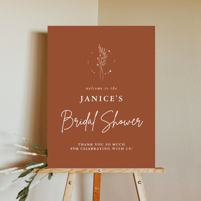 Burnt Orange Boho Bridal Shower Wedding Poster (Creator Uploaded)