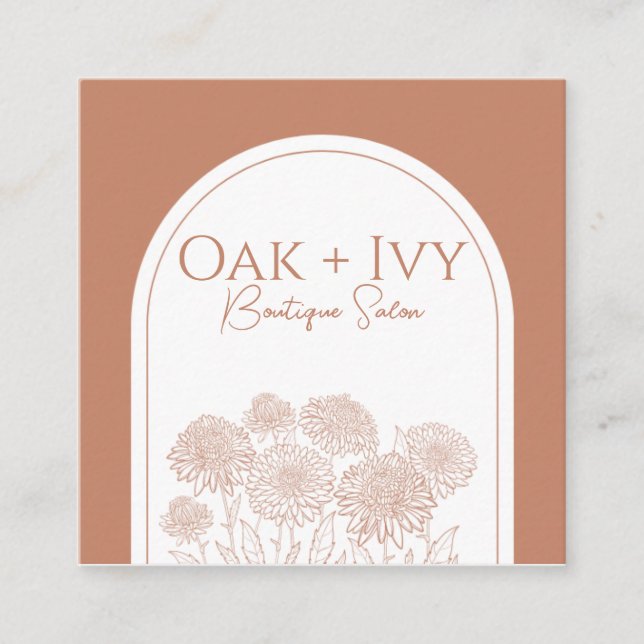 burnt orange boho business card (Front)