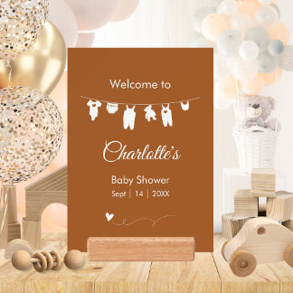 Burnt Orange Boho Minimalist Baby Shower Holder