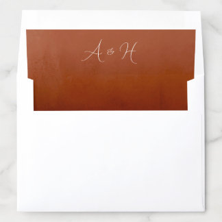 Burnt Orange Boho Modren Script Envelope Liner