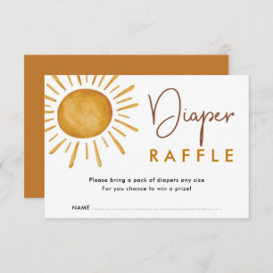 Burnt Orange Boho Sunshine Diaper Raffle Enclosure Card