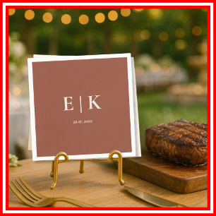 Burnt Orange Boho Terracotta Rustic Wedding Napkins