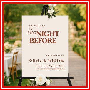Burnt Orange Boho The Night Before Wedding Sign