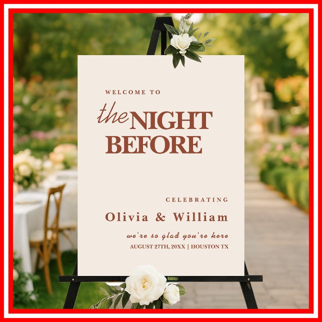 Burnt Orange Boho The Night Before Wedding Sign (Creator Uploaded)