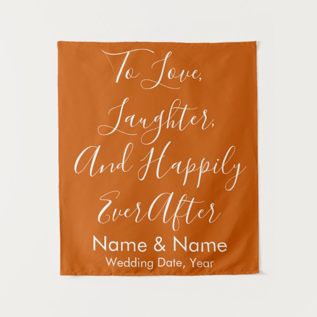 Burnt Orange Boho Wedding Backdrop Ceremony Photo  (Front)