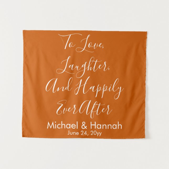 Burnt Orange Boho Wedding Backdrop Reception Prop (Front (Horizontal))