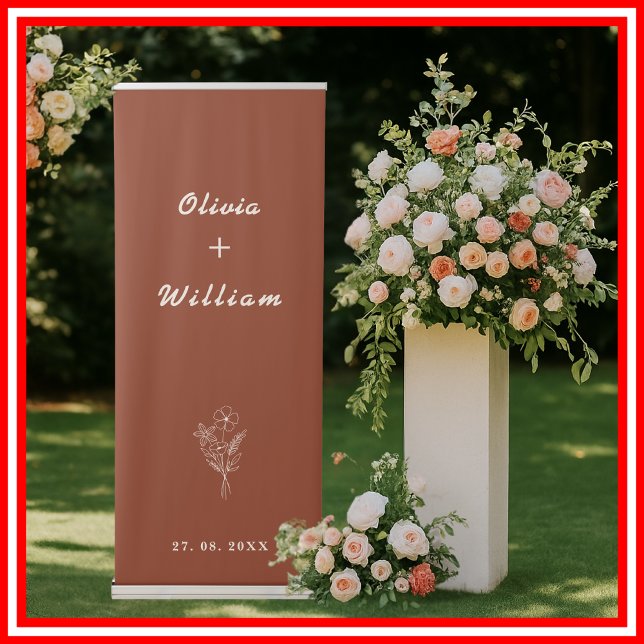 Burnt Orange Boho Wildflowers Wedding Welcome Sign (Creator Uploaded)