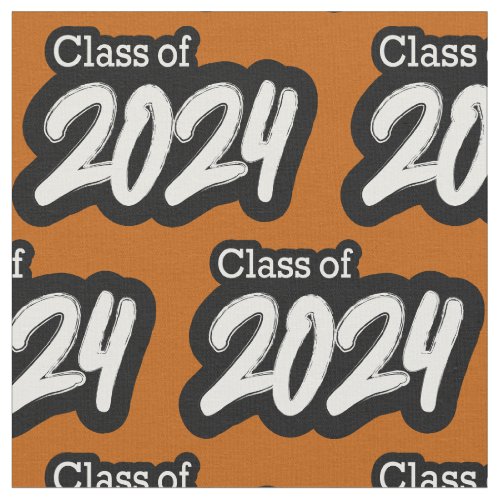 Burnt Orange Bold Brush Class of 2024 Fabric