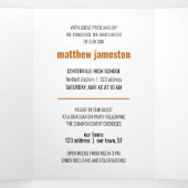 Burnt Orange Bold & Modern Photo Graduation Tri-Fold Invitation (Inside Middle)