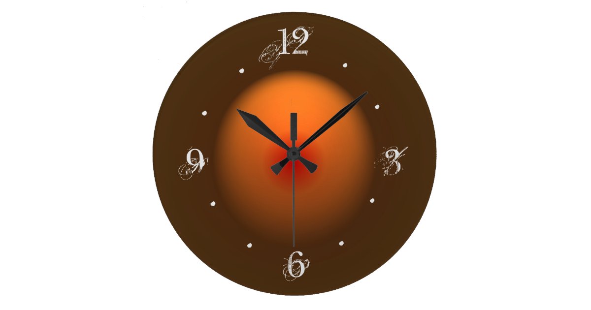 Burnt Orange Brown Illuminated Design Wall Clock Zazzle