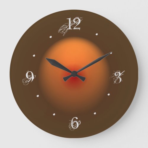 Burnt OrangeBrown Illuminated Design Wall Clock