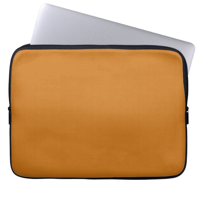 Burnt Orange Brown Solid Colour Laptop Sleeve (Front)