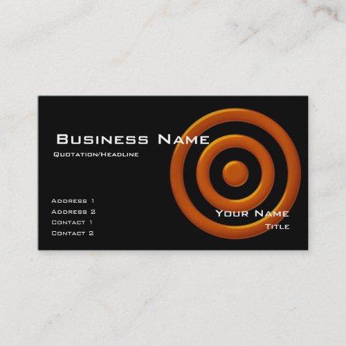 Burnt Orange Bullseye/Circles Business Card