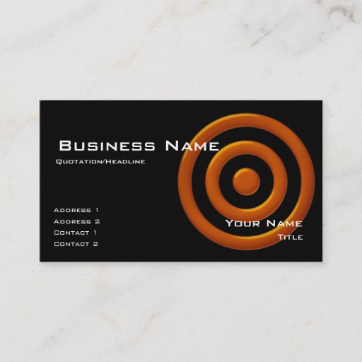 Customizable Burnt Orange Bullseye/Circles Business Card