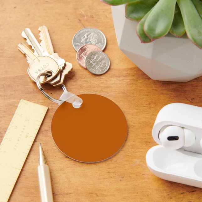 Burnt Orange Button Keychain (Desk)