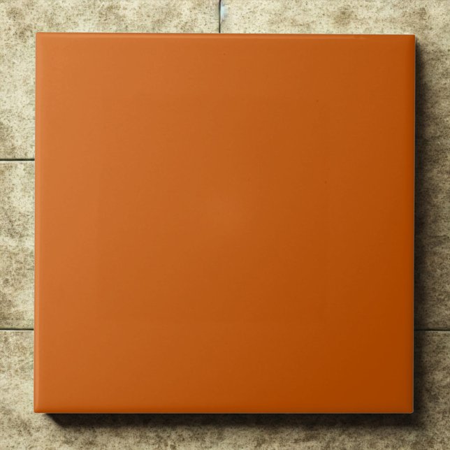 Burnt Orange #cc5500 – Bold, Warm, Rustic Flair Ceramic Tile (Creator Uploaded)
