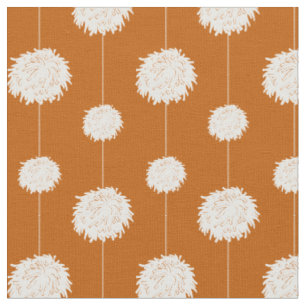 Burnt Orange Cheerleader Pom Pom Pattern Fabric