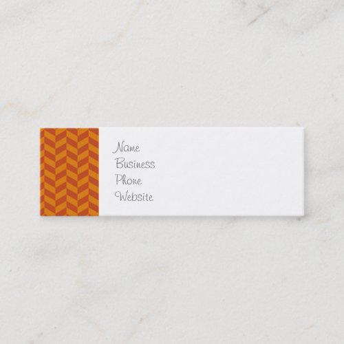 Burnt Orange Chevron Zig Zag Stripes Pattern Business Cards