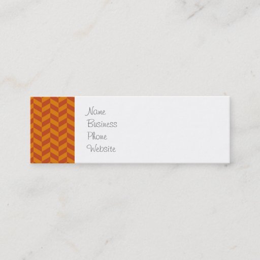Customizable Burnt Orange Chevron Zig Zag Stripes Pattern Business Cards