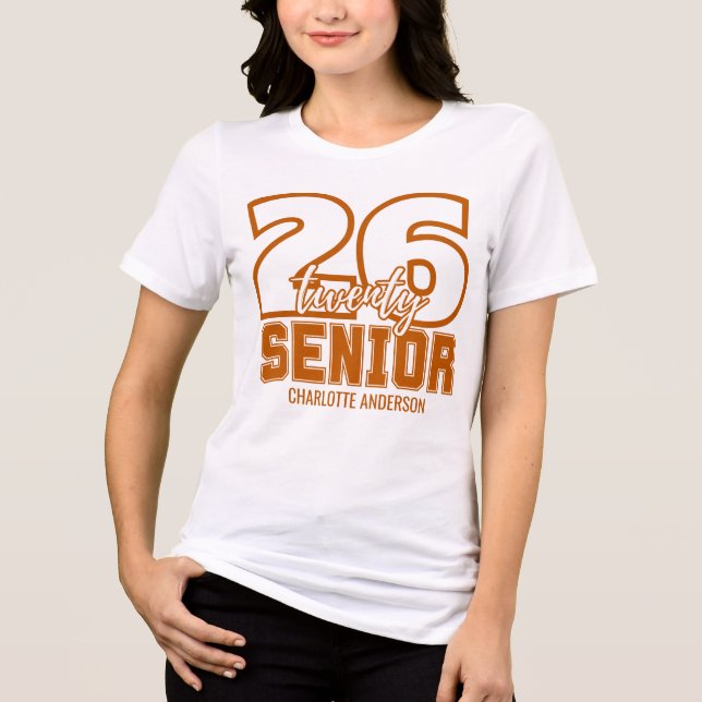 Burnt Orange Class of 2026 Graduation Tri-Blend Shirt (Front)
