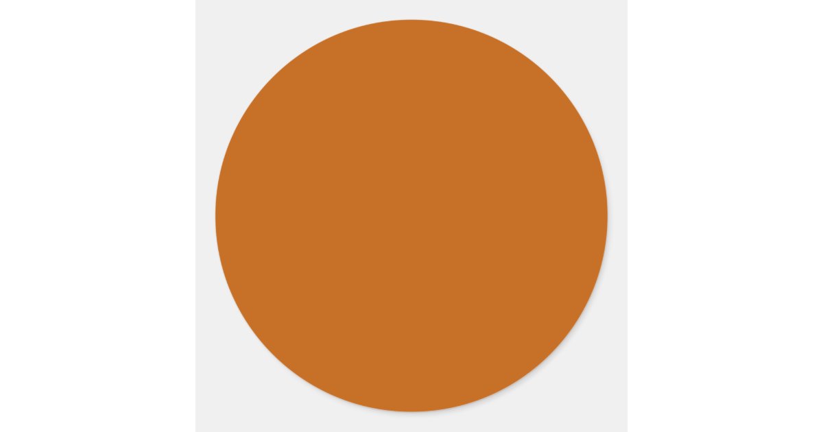 Burnt Orange Classic Round Sticker Zazzle