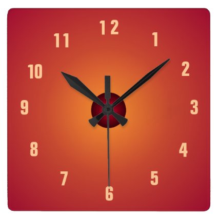 Burnt Orange Clock> Kitchen Clocks