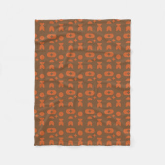 Burnt Orange & Cocoa Brown Abstract Geometric Fleece Blanket