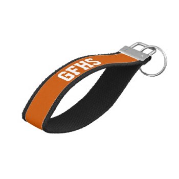 Burnt Orange College Or High School Student Wrist Keychain by giftsbygenius at Zazzle
