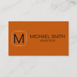 Burnt orange color background business card