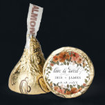 Burnt Orange Copper Floral Wedding Love is Sweet Hershey®'s Kisses®<br><div class="desc">These Hershey's Kisses are the perfect favors for weddings and bridal showers!  Featuring pretty burnt orange,  rust,  copper,  terracotta floral and greenery with a "love is sweet" heading.  Matching items available in store!  (c) The Happy Cat Studio.</div>