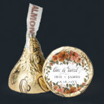 Burnt Orange Copper Floral Wedding Love is Sweet Hershey®'s Kisses®<br><div class="desc">These Hershey's Kisses are the perfect favors for weddings and bridal showers!  Featuring pretty burnt orange,  rust,  copper,  terracotta floral and greenery with a "love is sweet" heading.  Matching items available in store!  (c) The Happy Cat Studio.</div>