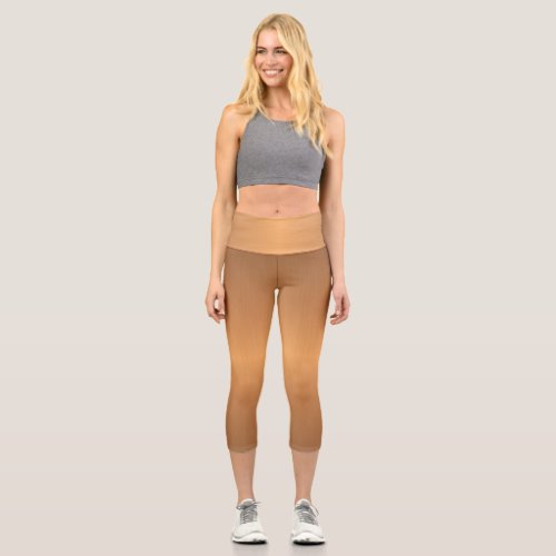 Burnt orange copper gradient faux glitter girly capri leggings