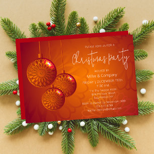 Burnt Orange Corporate Christmas Party Invitation