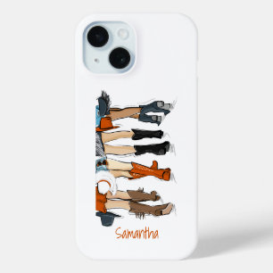 Burnt Orange Cowboy Boots Hats Ladies Custom Texas iPhone 15 Case