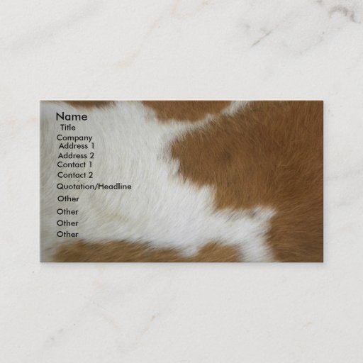 Customizable Burnt orange cowhide business card template