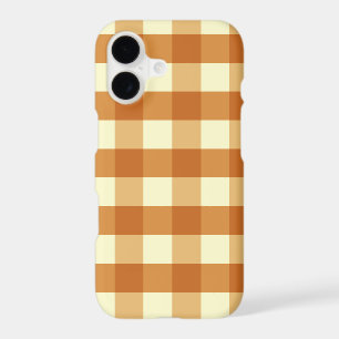 Burnt Orange Cream Autumn Gingham iPhone 17 Case