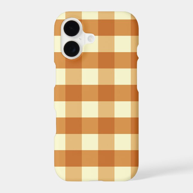 Burnt Orange Cream Autumn Gingham Case-Mate iPhone Case (Back)