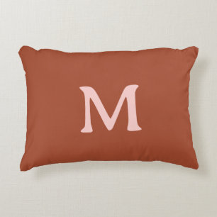 Burnt Orange Custom Monogram Accent Pillow