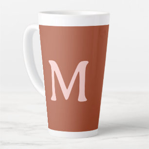 Burnt Orange Custom Monogram  Latte Mug