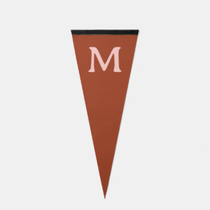 Burnt Orange Custom Monogram  Pennant Flag