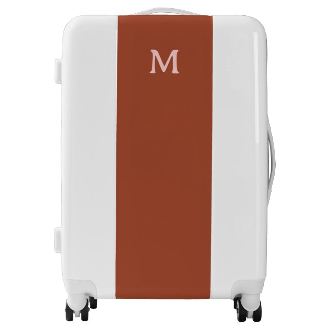 Burnt Orange Custom Monogram Suitcase Luggage (Front)