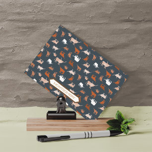 Burnt Orange & Dark Gray Patterned Longhorns Postcard