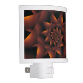 Burnt Orange Dark Spiral Fractal  Night Light (Right)