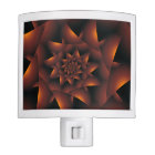 Burnt Orange Dark Spiral Fractal  Night Light