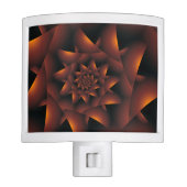 Burnt Orange Dark Spiral Fractal  Night Light (Front)