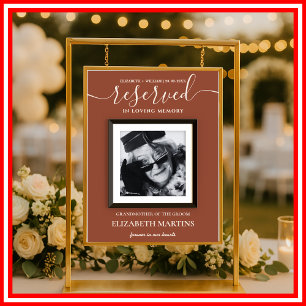 Burnt Orange Deceased Reserved Seat Wedding Sign