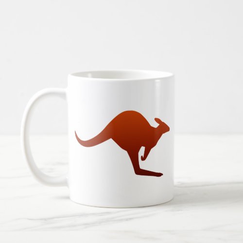 Burnt Orange Desert Gradient Kangaroo Silhouette Coffee Mug