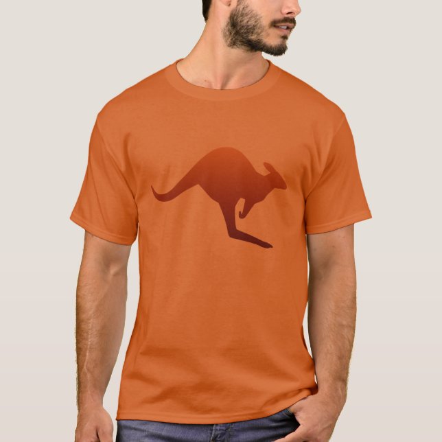 Burnt Orange Desert Gradient Kangaroo T-Shirt (Front)